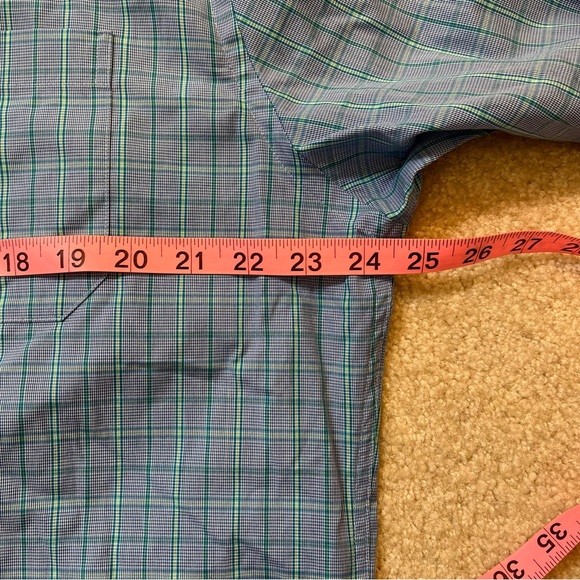 Southern Tide Shirt Blue Green Plaid Trim Fit Cotton Button Up Casual Business - Picture 7 of 9